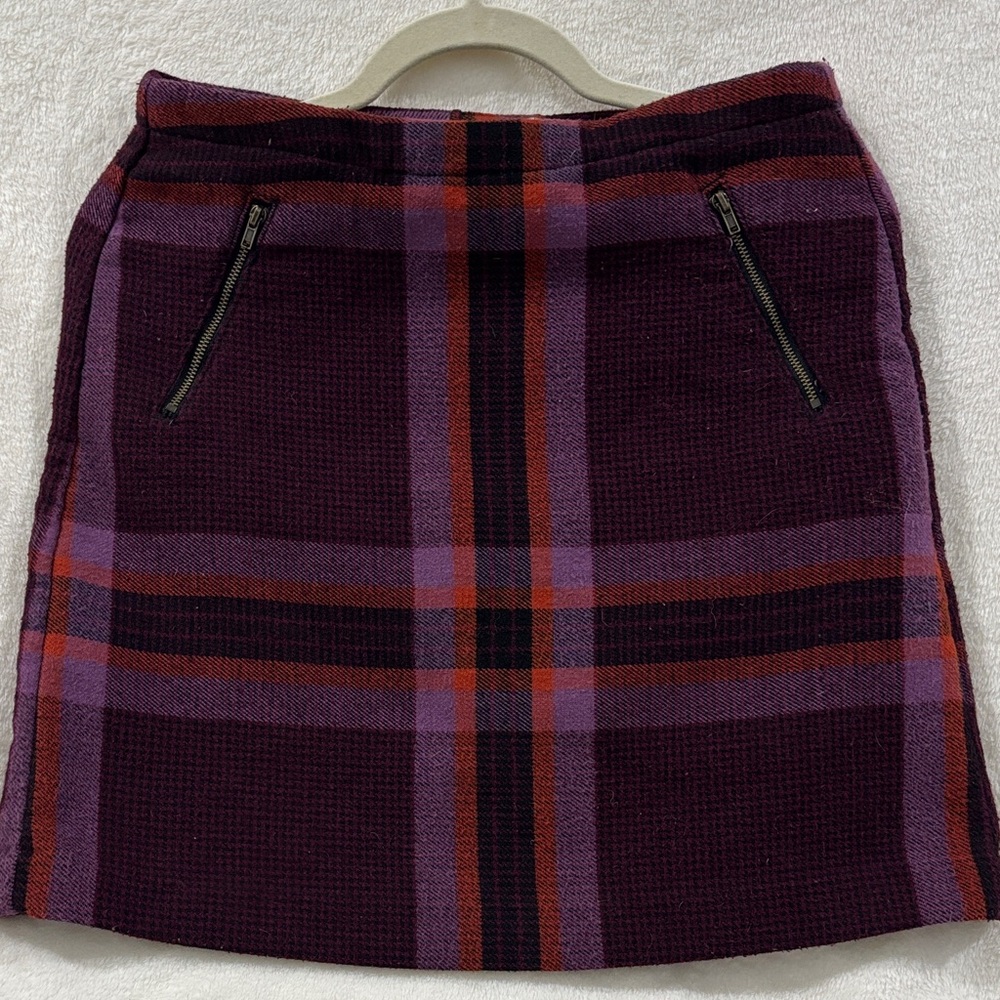 STYLUS Purple and Red Plaid Mini Skirt